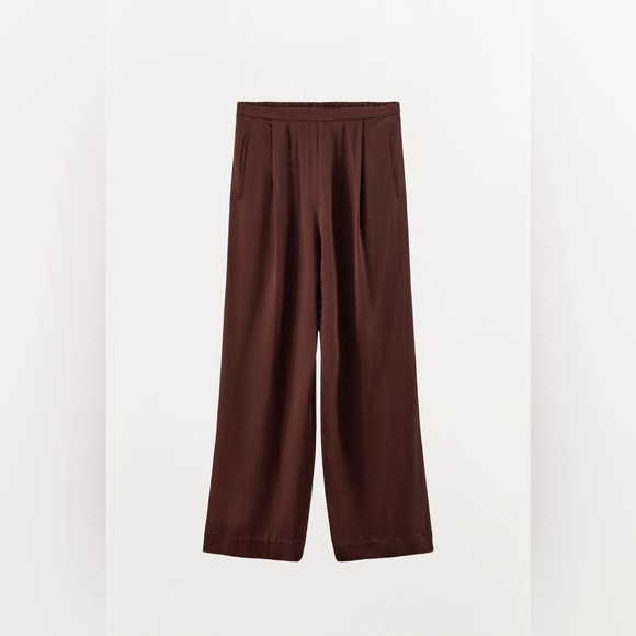 Zara Brown Wide Leg Pants - Picture 3 of 9
